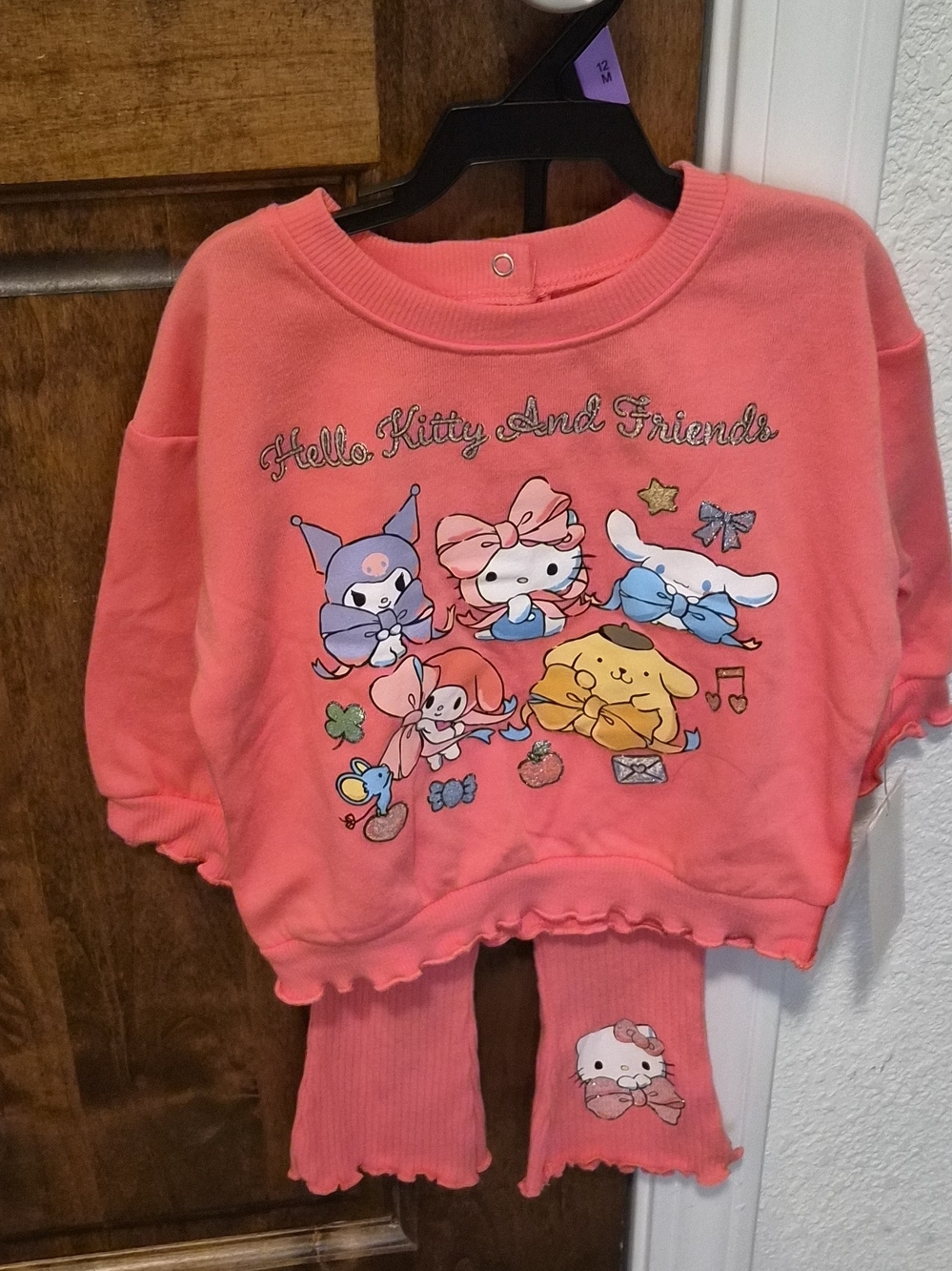 Hello Kitty Coral Pink & Multicolor Kids  Set